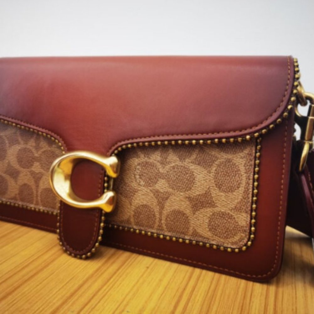 Coach luxury women's counter tabby series coated canvas with Leather Messenger B - Picture 7 of 12